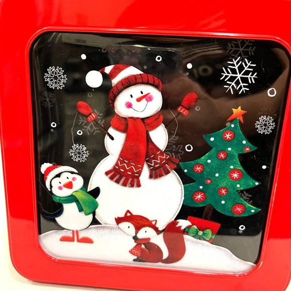 Christmas Candy Cookie Gift Box Lot 3 Tins Santa Reindeer Snowman Fox Penguin Se - Picture 7 of 9